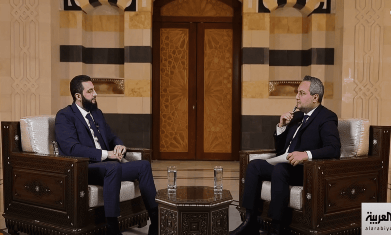 حوار حصري مع قائد الإدارة الانتقالية أحمد الشرع حوار شامل مع أحمد الشرع حول المرحلة الانتقالية